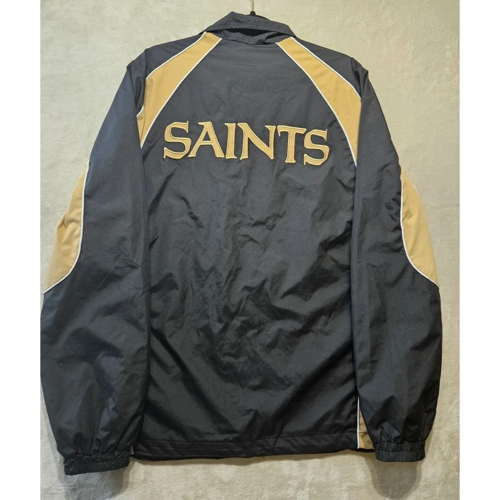 New Orleans Saints NFL‎ G-III Full Zip Jacket Men's M Black Gold Windbreaker
